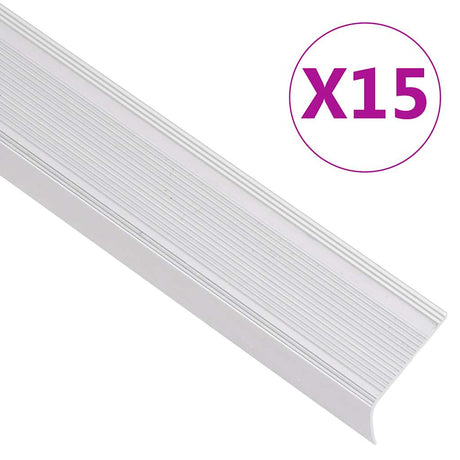 Vidaxl trapneuzen l-vormig 15 st 100 cm aluminium zilverkleurig