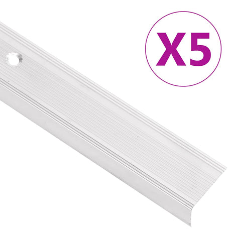 Vidaxl trapneuzen l-vormig 5 st 100 cm aluminium zilverkleurig