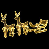 Vidaxl Weihnachtslichter 2 Rentiere und Schlitten mit Mesh 648 LEDs