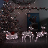 VidaXL Weihnachtsdekoration Rentier und Schlitten 60 LEDs goldfarben
