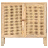 Vidaxl dressoir 80x30x73 cm massief mangohout en natuurlijk riet