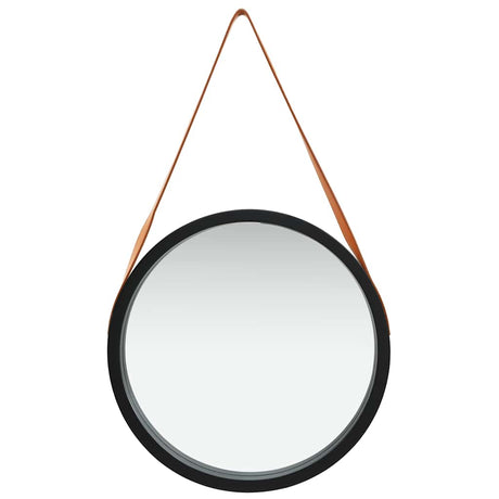 Vidaxl Wandspiegel mit Band 50 cm schwarz