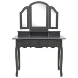 Vidaxl kaptafelset met kruk 100x40x146 cm paulowniahout grijs
