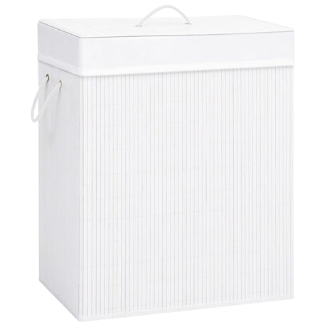 Vidaxl Waschkorb mit 1 Box 83 L Bambus weiß