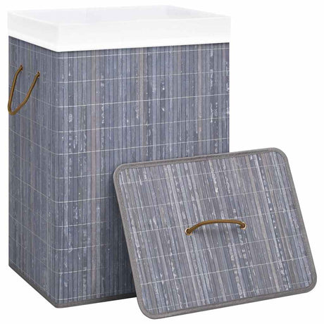 Vidaxl Waschkorb mit 1 Box Bambusgrau