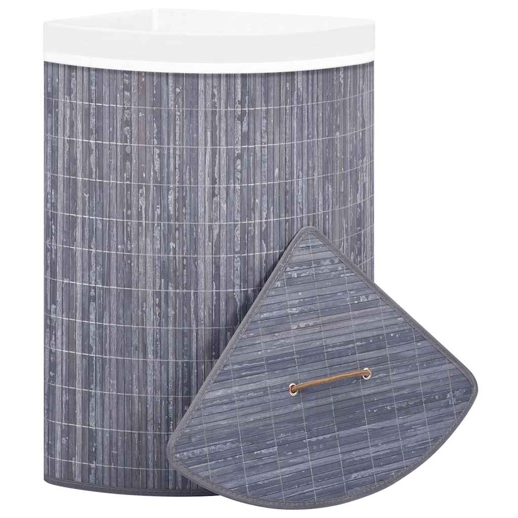 Vidaxl Hoekwasmand 60 l Bambusgrau