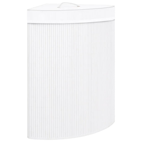 Vidaxl Hoekwasmand 60 l Bambus weiß