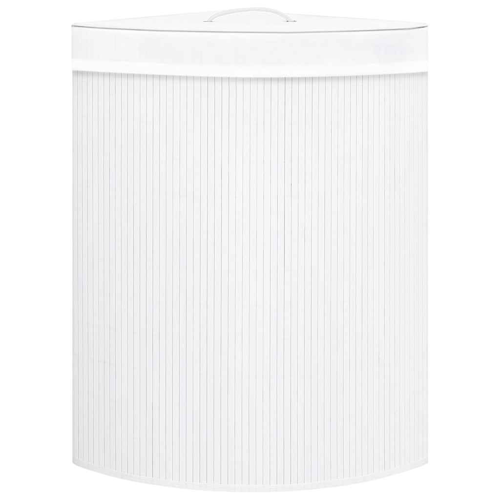 Vidaxl Hoekwasmand 60 l Bambus weiß