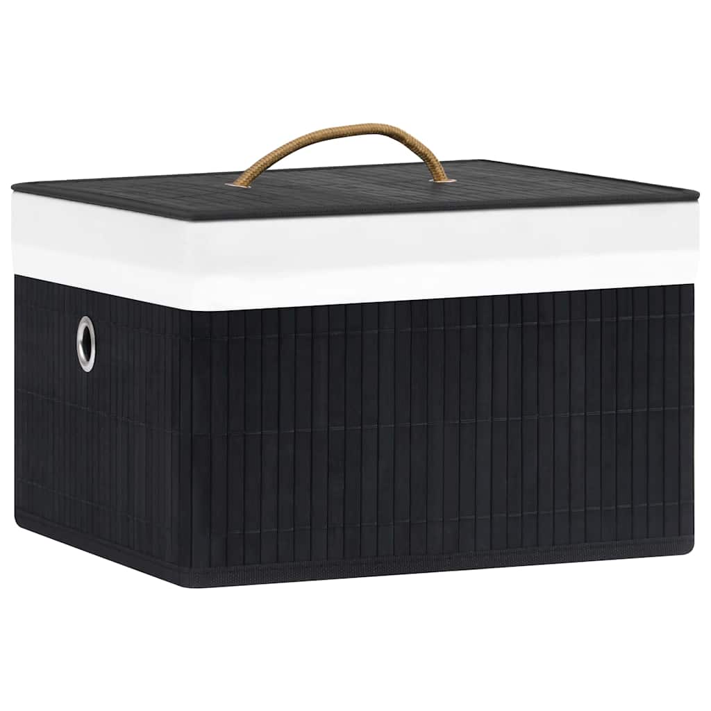 Vidaxl -Speicherboxen 4 PC Bambus schwarz