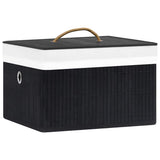 Vidaxl -Speicherboxen 4 PC Bambus schwarz