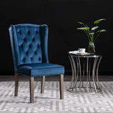 Vidaxl eetkamerstoel fluweel blauw