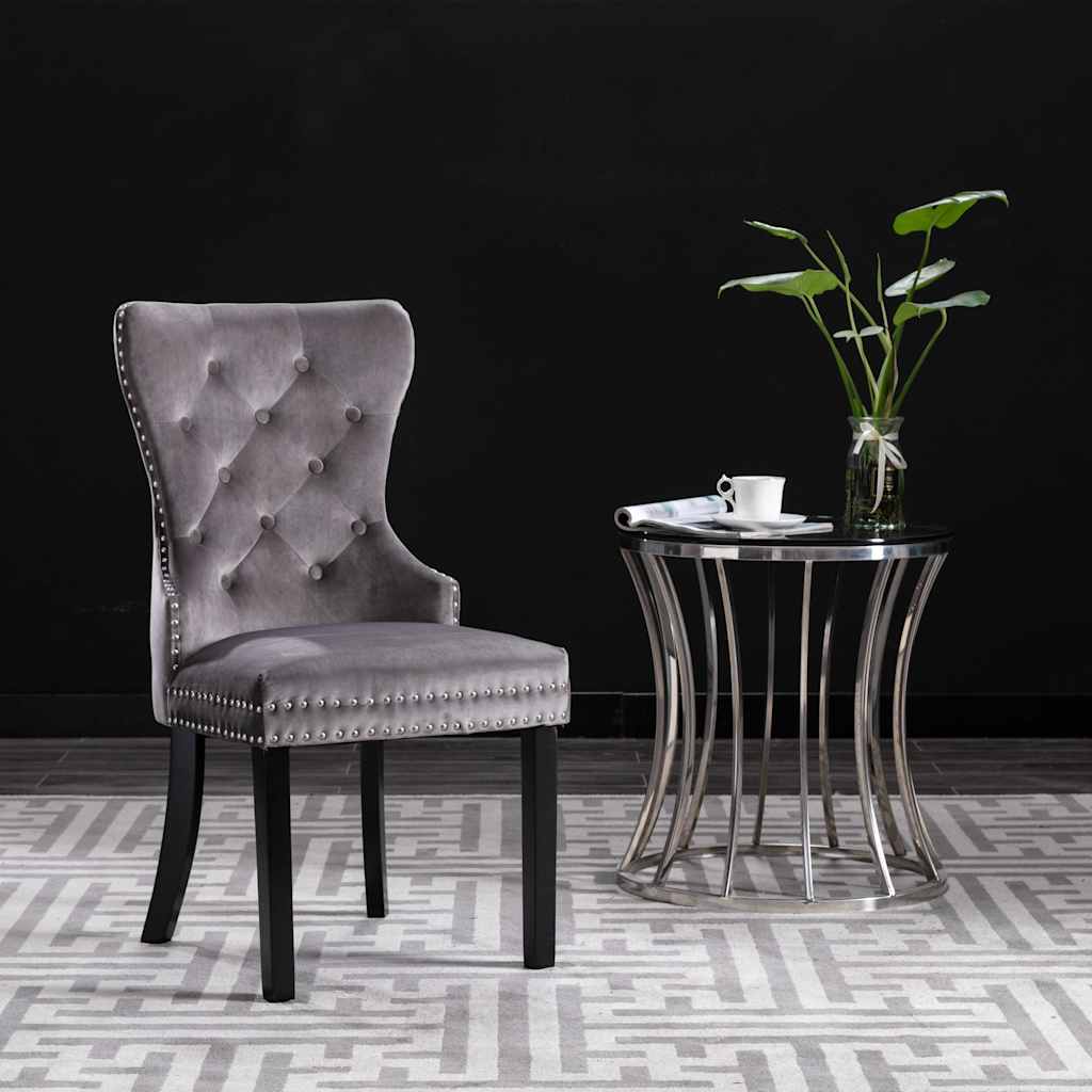 Vidaxl eetkamerstoelen 2 st fluweel grijs