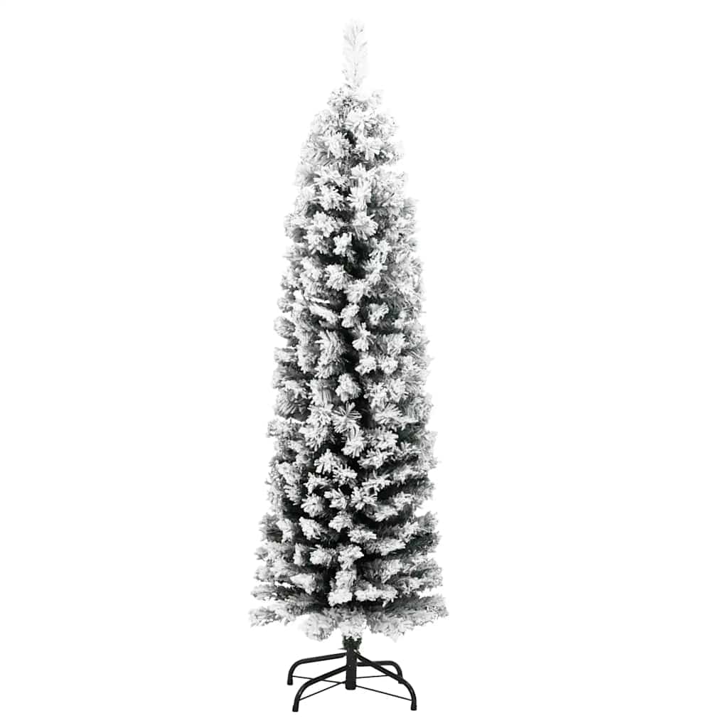 Vidaxx künstlicher Weihnachtsbaum mit Schnee schmal 150 cm PVC grün