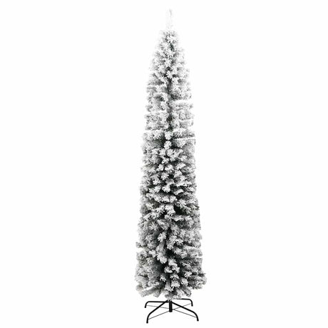 Vidaxx künstlicher Weihnachtsbaum mit Schnee schmal 180 cm PVC grün