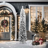 Vidaxx künstlicher Weihnachtsbaum mit Schnee schmal 210 cm PVC grün