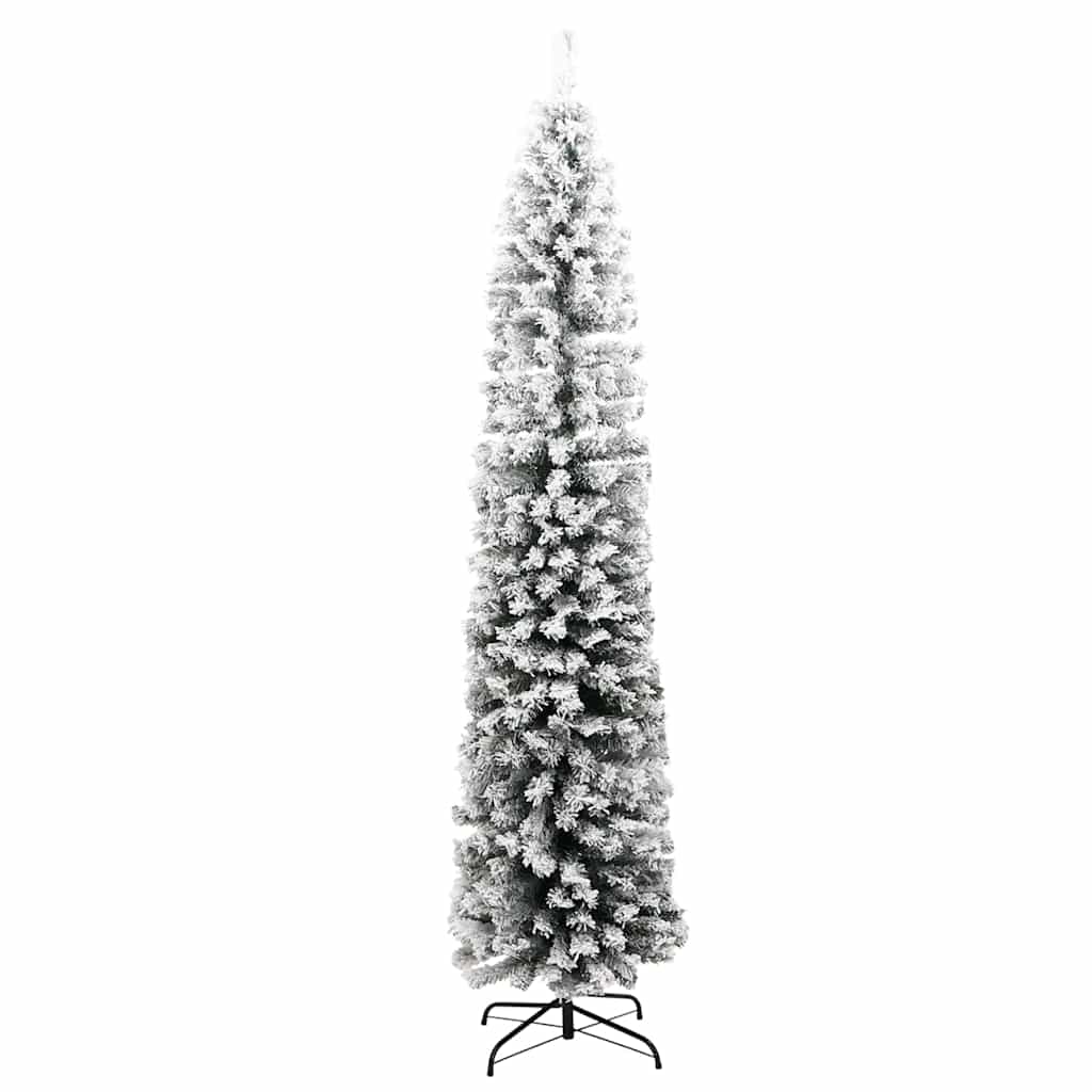 Vidaxx künstlicher Weihnachtsbaum mit Schnee schmal 210 cm PVC grün
