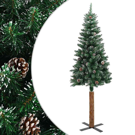 Vidaxx Weihnachtsbaum mit Echtholz und Schnee schmal 150 cm grün