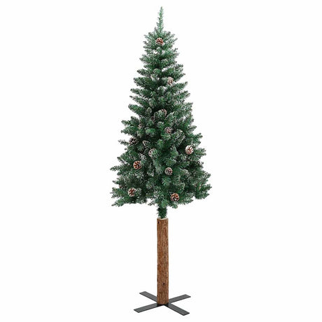 Vidaxx Weihnachtsbaum mit Echtholz und Schnee schmal 150 cm grün