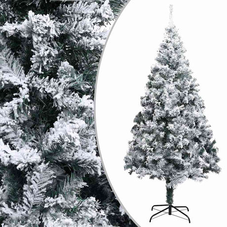Vidaxl kunstkerstboom met sneeuw 210 cm groen