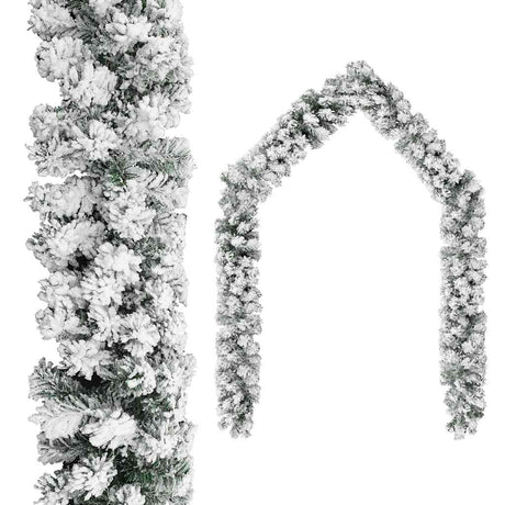 Vidaxx Weihnachtsgirlande mit Schnee 20 m PVC grün