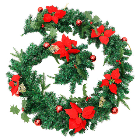 Vidaxl Weihnachtsgirlande mit LED -Leuchten 2,7 m PVC Grün
