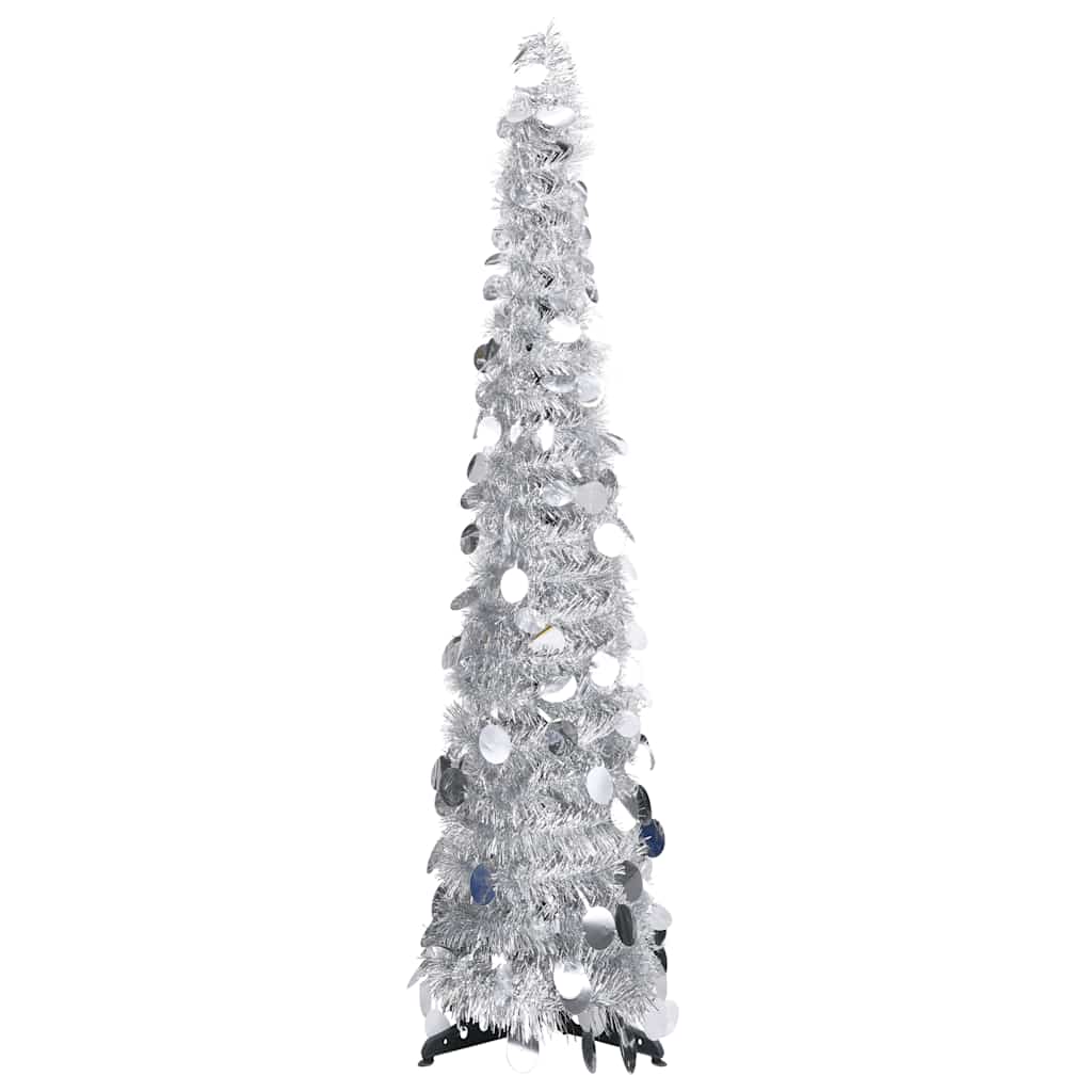 Vidaxl Kunstkerstboom Popup 120 cm Haustier Silberfarbe