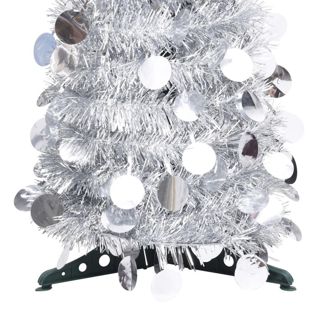 Vidaxl Kunstkerstboom Popup 180 cm Haustier Silberfarbe