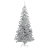 Vidaxl Kunstkerstboom mit Standard -210 -cm -Kappe silberfarben