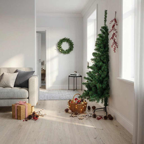 Vidaxx künstlicher Weihnachtsbaum mit Standardhälfte 180 cm PVC grün