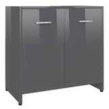Vidaxl badkamerkast 60x33x61 cm spaanplaat hoogglans grijs