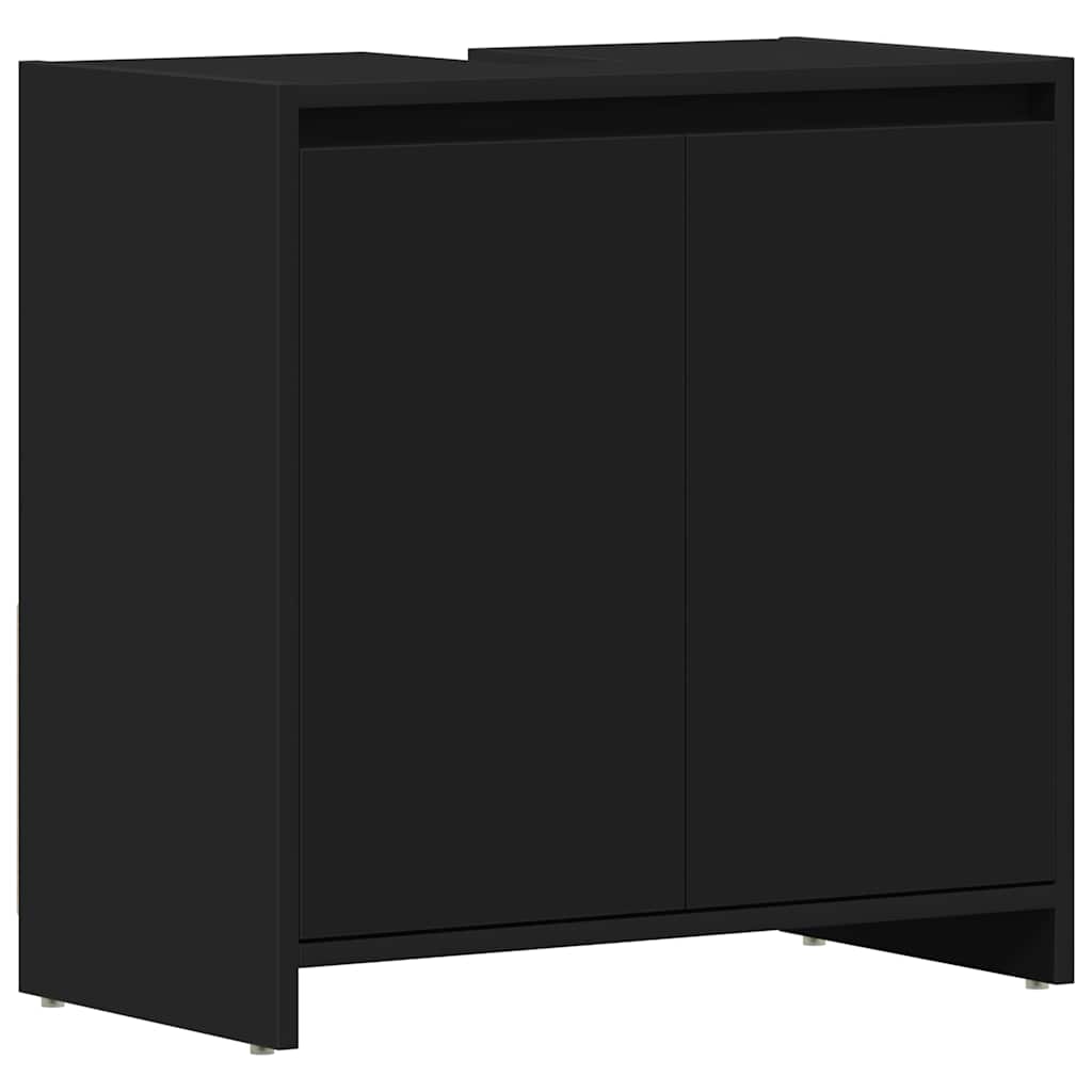 Vidaxl badkamerkast 60x33x61 cm bewerkt hout zwart