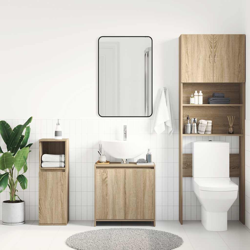 Vidaxl badkamerkast 60x33x61 cm bewerkt hout sonoma eikenkleurig