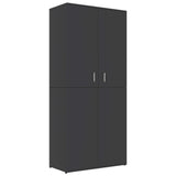 Vidaxl Schuhschrank 80x39x178 cm verarbeitetes Holzgrau