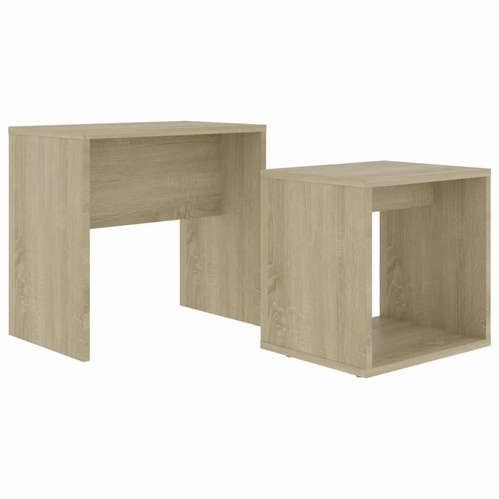 Vidaxl salontafelset 48x30x45 cm bewerkt hout sonoma eikenkleurig