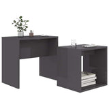 Vidaxl salontafelset 48x30x45 cm bewerkt hout hoogglans grijs