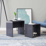 Vidaxl salontafelset 48x30x45 cm bewerkt hout hoogglans grijs