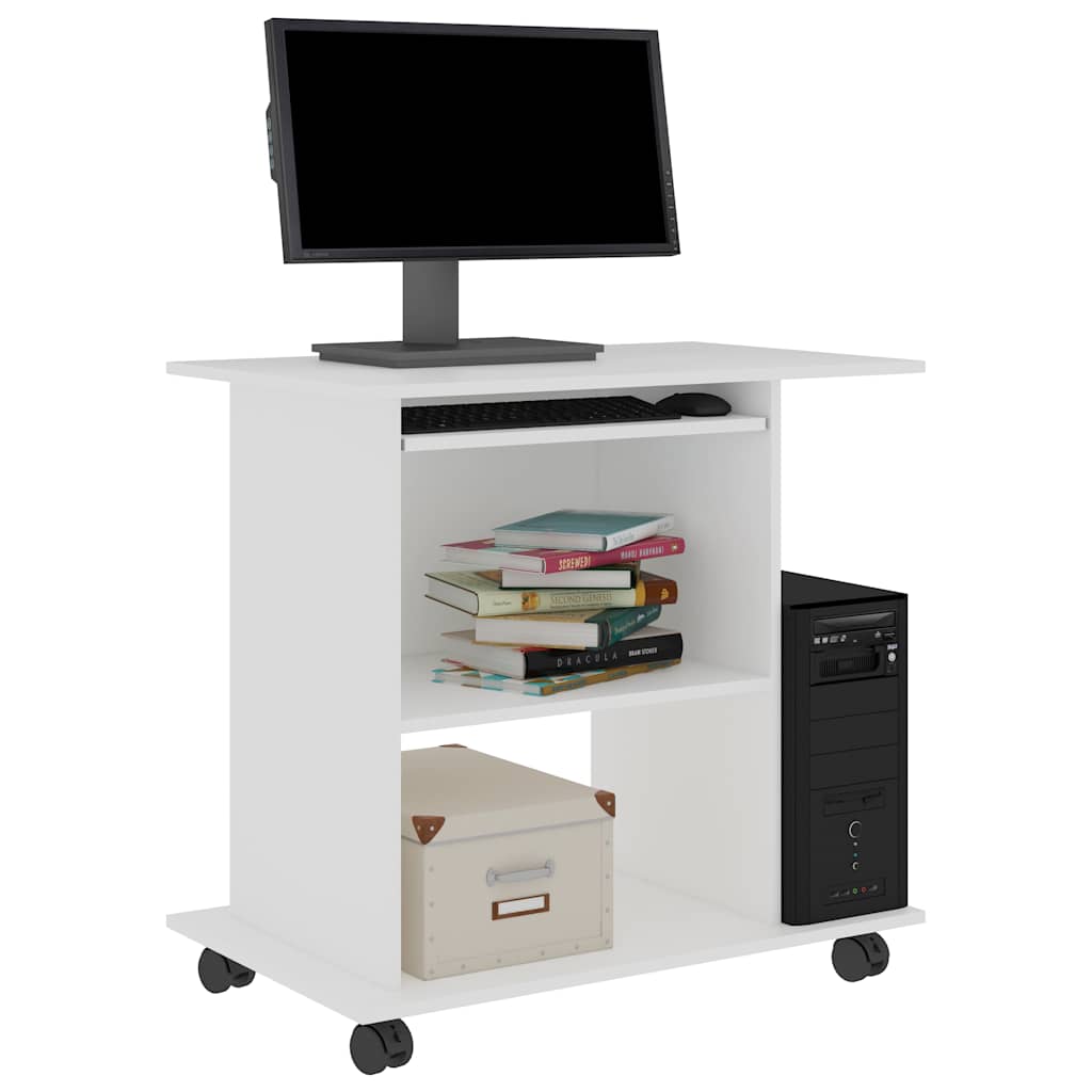 Vidaxl computerbureau 80x50x75 cm bewerkt hout wit