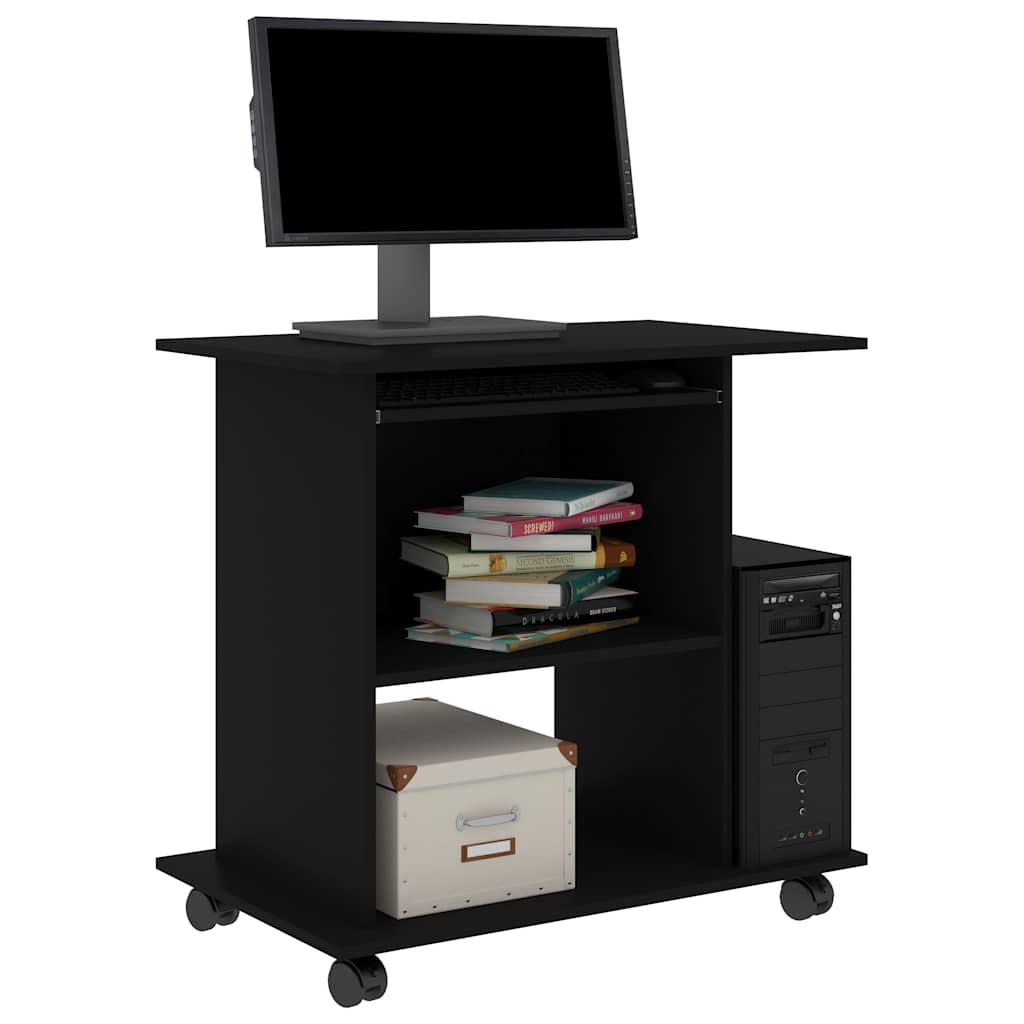 Vidaxl computerbureau 80x50x75 cm bewerkt hout zwart