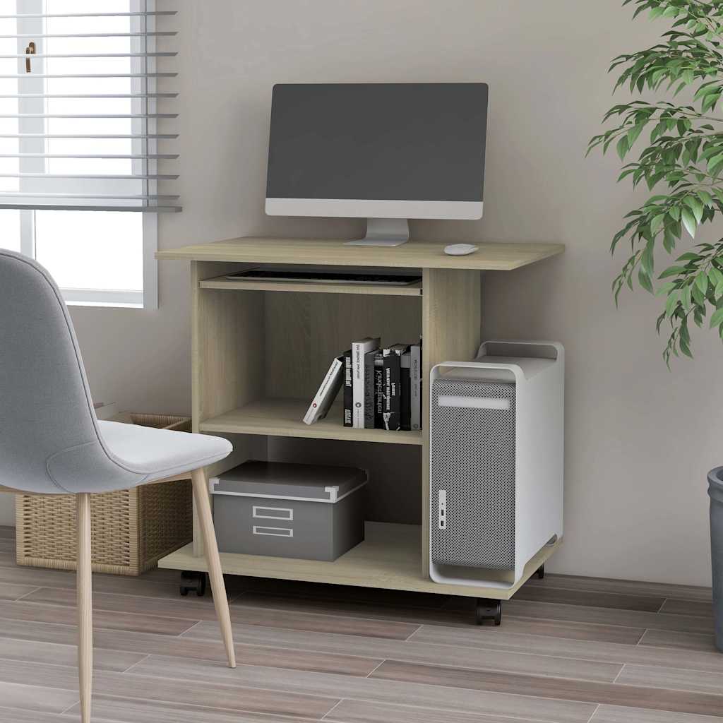Vidaxl computerbureau 80x50x75 cm bewerkt hout sonoma eikenkleurig