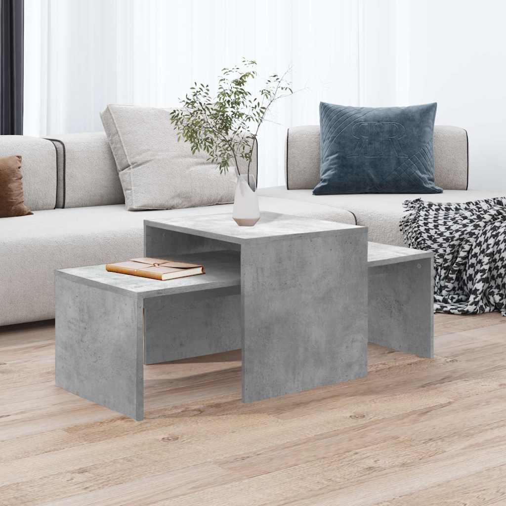 Vidaxl salontafelset 100x48x40 cm bewerkt hout betongrijs