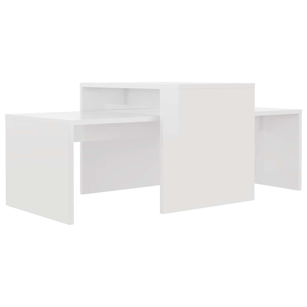 Vidaxl salontafelset 100x48x40 cm bewerkt hout hoogglans wit