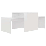 Vidaxl salontafelset 100x48x40 cm bewerkt hout hoogglans wit