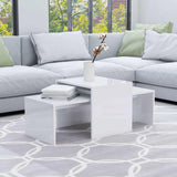 Vidaxl salontafelset 100x48x40 cm bewerkt hout hoogglans wit