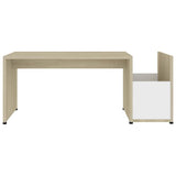 Vidaxl salontafel 90x45x35 cm bewerkt hout wit en sonoma eikenkleurig