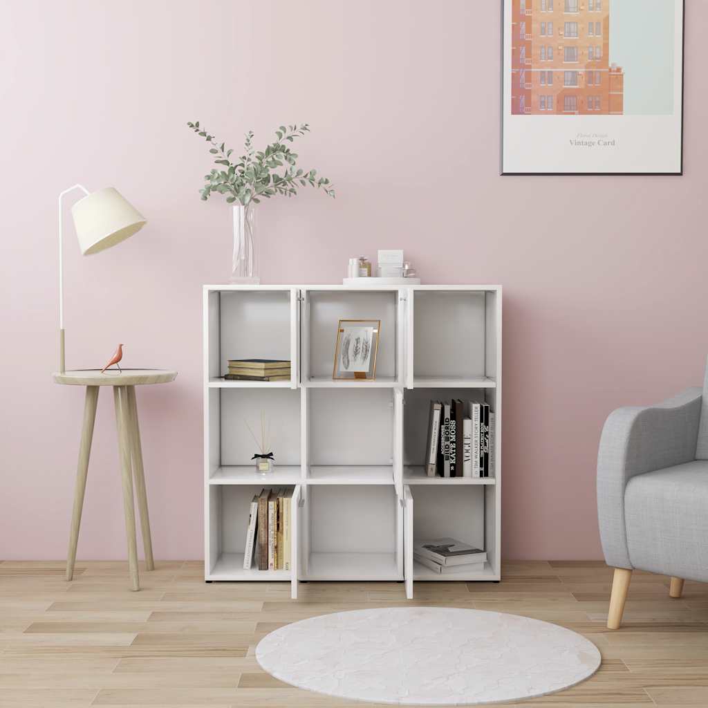 Vidaxl boekenkast 90x30x90 cm bewerkt hout wit