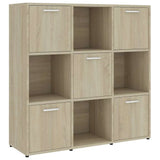 Vidaxl boekenkast 90x30x90 cm bewerkt hout sonoma eikenkleurig