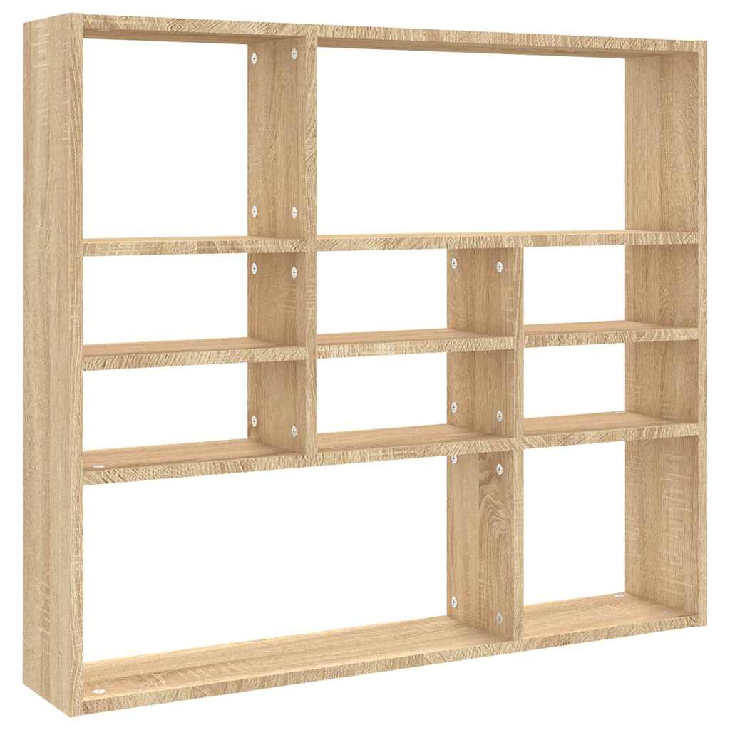 Vidaxl wandschap 90x16x78 cm bewerkt hout sonoma eikenkleurig