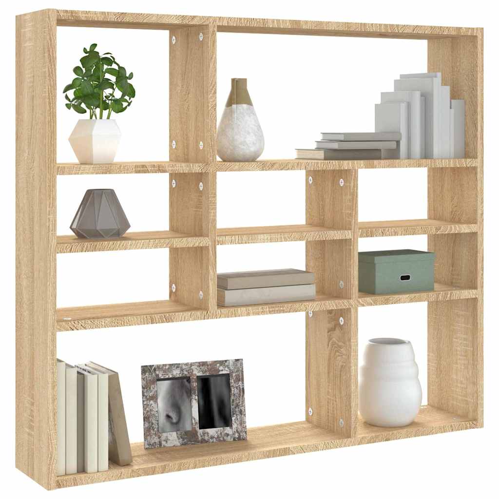Vidaxl wandschap 90x16x78 cm bewerkt hout sonoma eikenkleurig