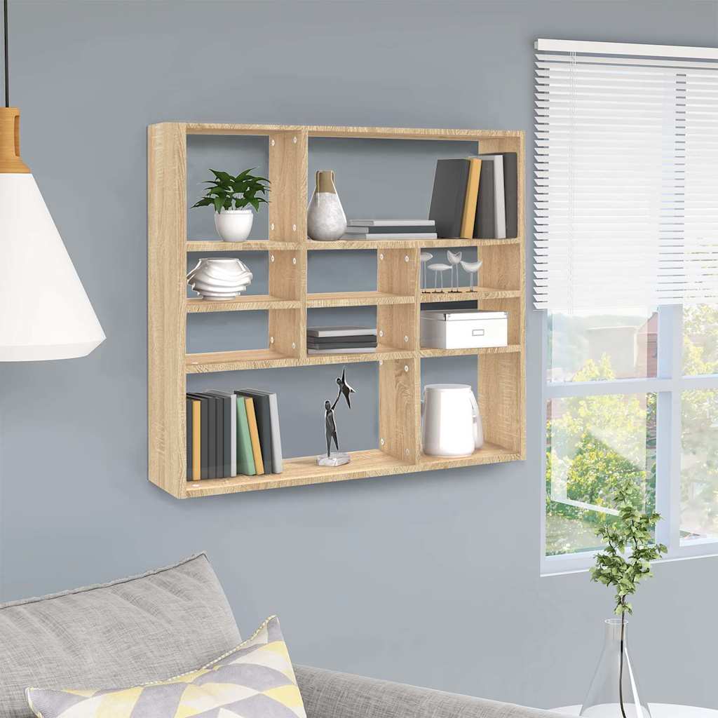 Vidaxl wandschap 90x16x78 cm bewerkt hout sonoma eikenkleurig