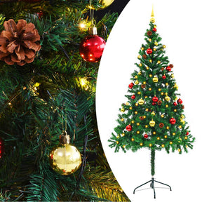 Vidaxx künstlicher Weihnachtsbaum mit Beleuchtung und Kugeln 180 cm grün